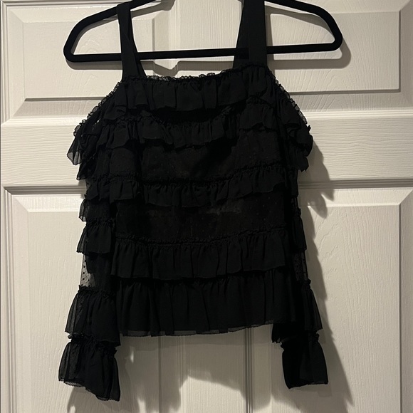 Alexis Tops - ALEXIS Elegant Black Ruffled Women's Top Size XS